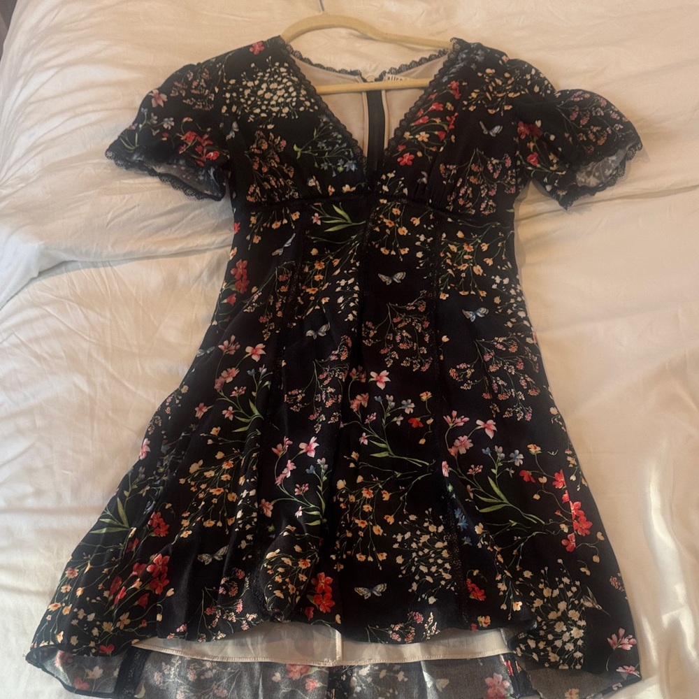 Alice + Olivia Black Floral Kids Dress
